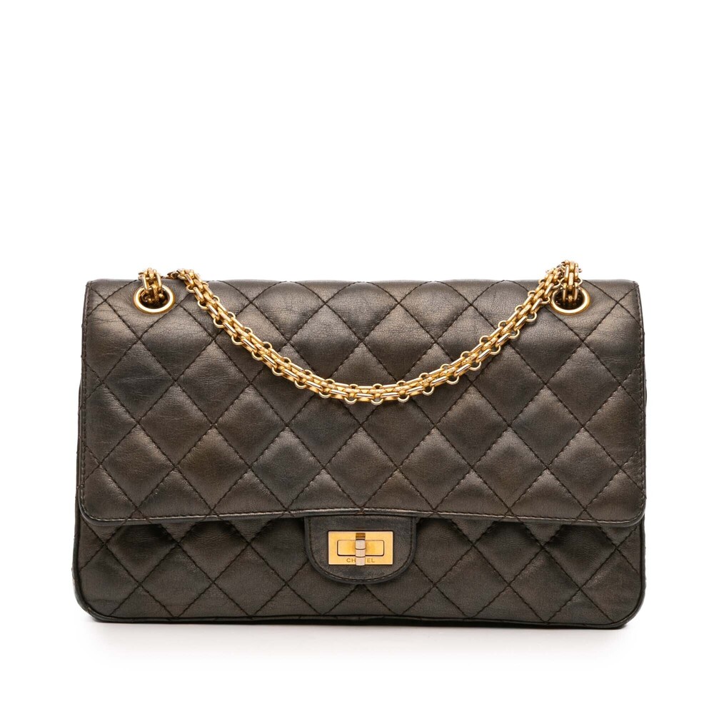Pre-Loved Chanel Reissue 2.55 Quilted Metallic Lambskin Double Flap 226